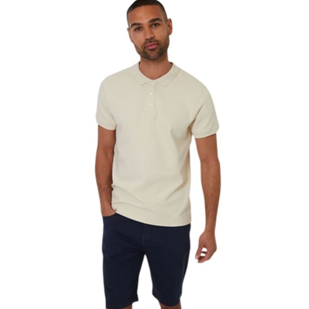 Threadbare Mens Caswell Polo Shirt / Oatmilk